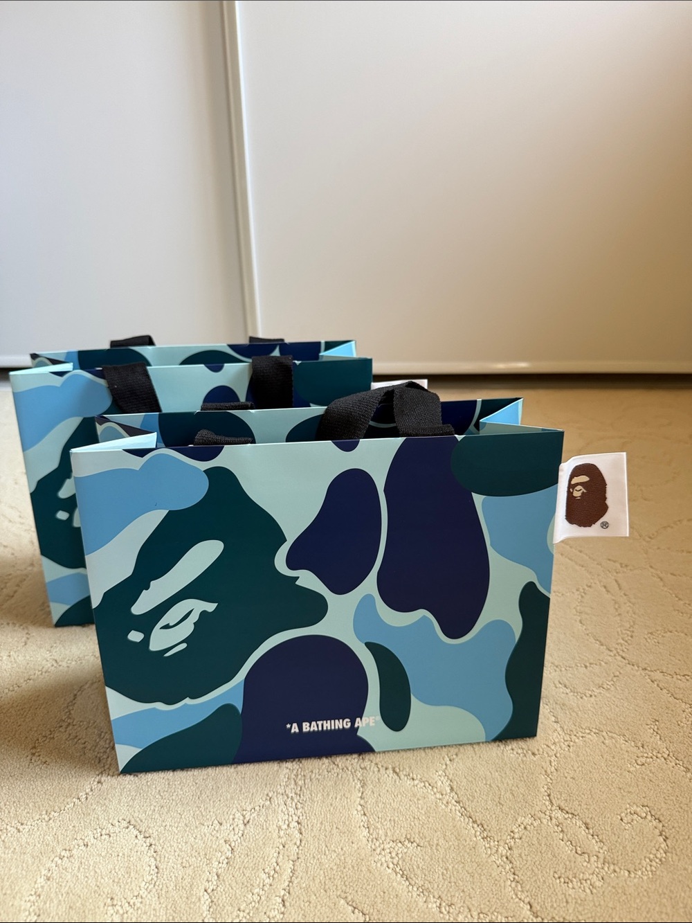 2 A Bathing Ape Blue Camo Small Tote Bag